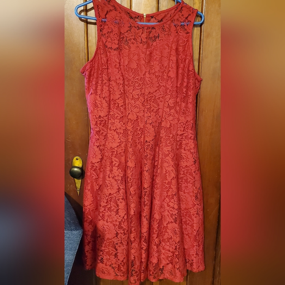 Red lace dress size 12